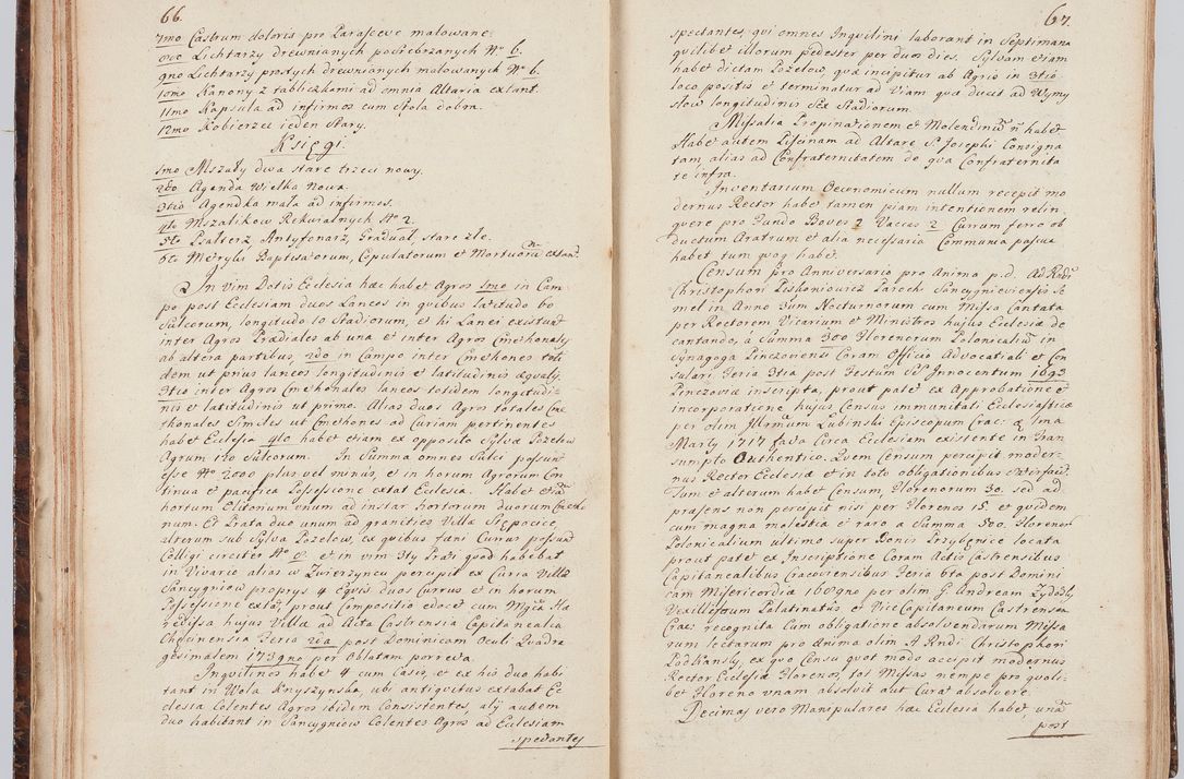 Zdjęcie nr 44 dla obiektu archiwalnego: Acta visitationis ecclesiarum in decanatu Sokolinensi et Kijensi ex commissione Cel. Principis R.D. Andrea Stanislai Kostka comitis in Załuskie Załuski, episcopi Cracoviensis, ducis Severiae, per Josephum Carolum Bleszyński, ecclesiarum cathedralis Cracoviensis et Insignis Collegiatae Sandomiriensis canonicum, expeditae diebus mensium Januarii et Februarii et Martii 1748 anno
