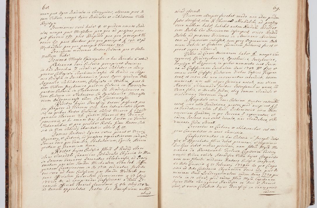 Zdjęcie nr 45 dla obiektu archiwalnego: Acta visitationis ecclesiarum in decanatu Sokolinensi et Kijensi ex commissione Cel. Principis R.D. Andrea Stanislai Kostka comitis in Załuskie Załuski, episcopi Cracoviensis, ducis Severiae, per Josephum Carolum Bleszyński, ecclesiarum cathedralis Cracoviensis et Insignis Collegiatae Sandomiriensis canonicum, expeditae diebus mensium Januarii et Februarii et Martii 1748 anno