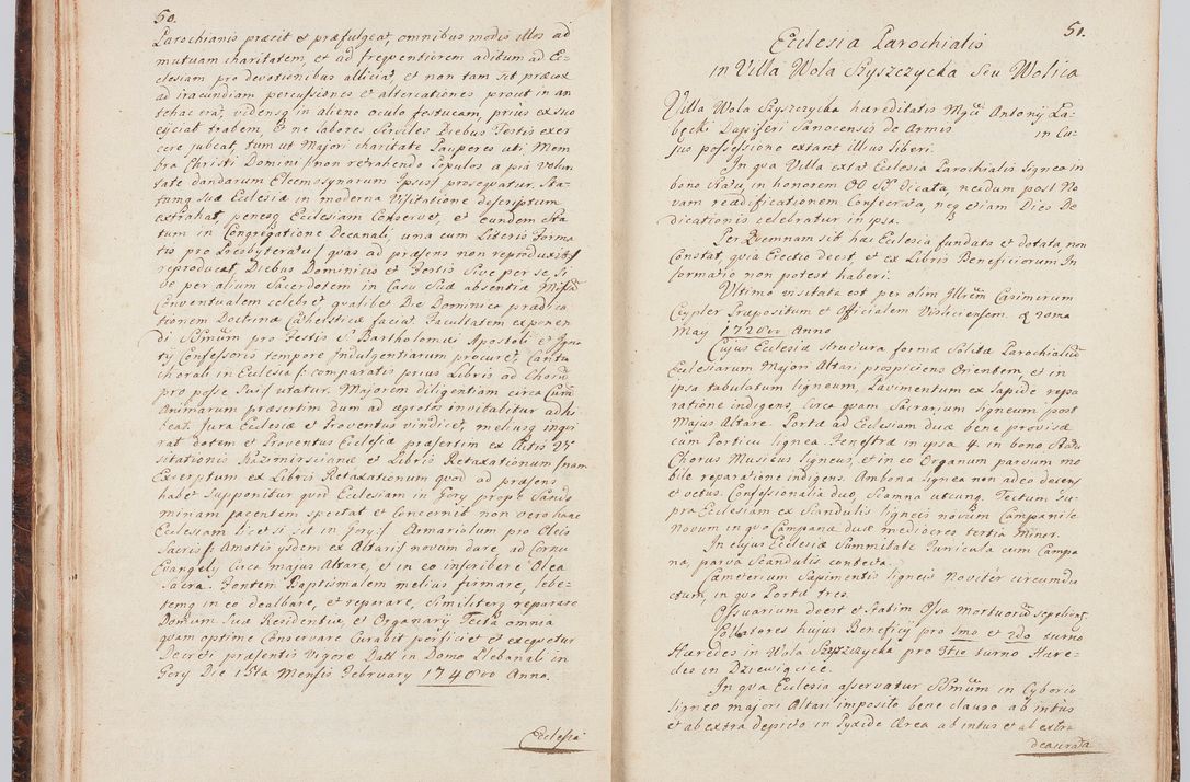 Zdjęcie nr 36 dla obiektu archiwalnego: Acta visitationis ecclesiarum in decanatu Sokolinensi et Kijensi ex commissione Cel. Principis R.D. Andrea Stanislai Kostka comitis in Załuskie Załuski, episcopi Cracoviensis, ducis Severiae, per Josephum Carolum Bleszyński, ecclesiarum cathedralis Cracoviensis et Insignis Collegiatae Sandomiriensis canonicum, expeditae diebus mensium Januarii et Februarii et Martii 1748 anno