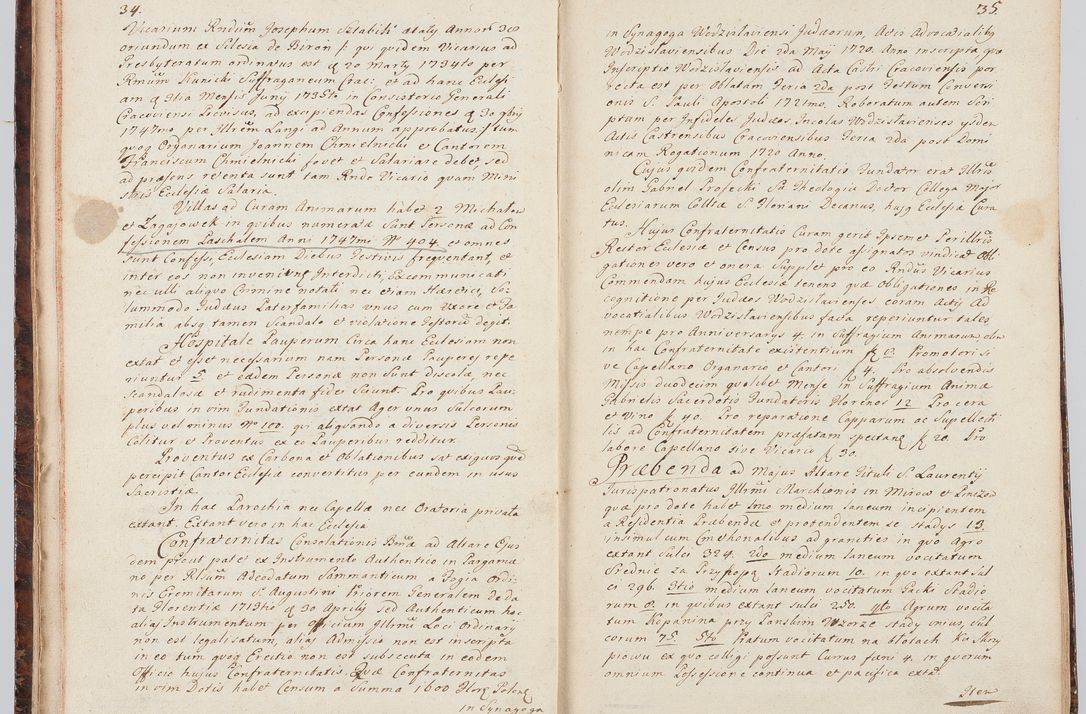 Zdjęcie nr 28 dla obiektu archiwalnego: Acta visitationis ecclesiarum in decanatu Sokolinensi et Kijensi ex commissione Cel. Principis R.D. Andrea Stanislai Kostka comitis in Załuskie Załuski, episcopi Cracoviensis, ducis Severiae, per Josephum Carolum Bleszyński, ecclesiarum cathedralis Cracoviensis et Insignis Collegiatae Sandomiriensis canonicum, expeditae diebus mensium Januarii et Februarii et Martii 1748 anno