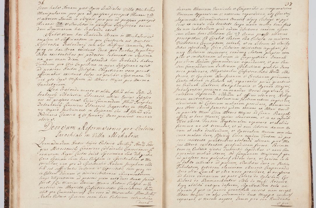 Zdjęcie nr 29 dla obiektu archiwalnego: Acta visitationis ecclesiarum in decanatu Sokolinensi et Kijensi ex commissione Cel. Principis R.D. Andrea Stanislai Kostka comitis in Załuskie Załuski, episcopi Cracoviensis, ducis Severiae, per Josephum Carolum Bleszyński, ecclesiarum cathedralis Cracoviensis et Insignis Collegiatae Sandomiriensis canonicum, expeditae diebus mensium Januarii et Februarii et Martii 1748 anno