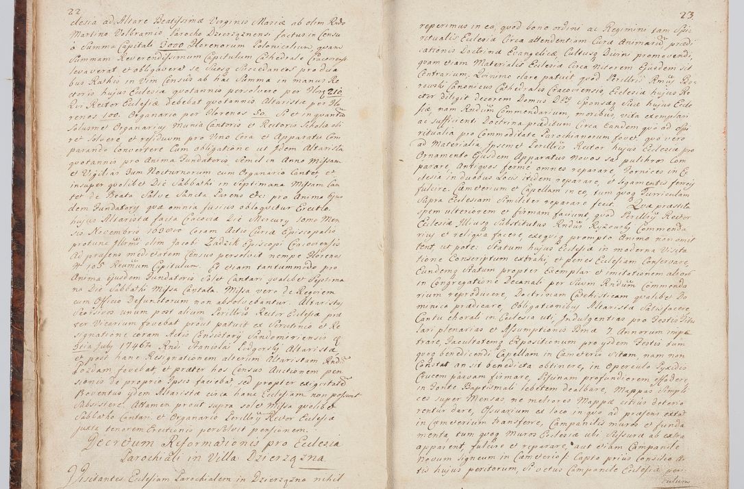 Zdjęcie nr 21 dla obiektu archiwalnego: Acta visitationis ecclesiarum in decanatu Sokolinensi et Kijensi ex commissione Cel. Principis R.D. Andrea Stanislai Kostka comitis in Załuskie Załuski, episcopi Cracoviensis, ducis Severiae, per Josephum Carolum Bleszyński, ecclesiarum cathedralis Cracoviensis et Insignis Collegiatae Sandomiriensis canonicum, expeditae diebus mensium Januarii et Februarii et Martii 1748 anno