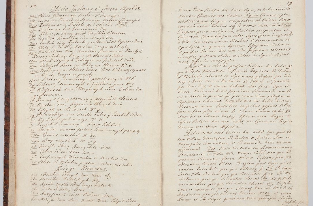 Zdjęcie nr 19 dla obiektu archiwalnego: Acta visitationis ecclesiarum in decanatu Sokolinensi et Kijensi ex commissione Cel. Principis R.D. Andrea Stanislai Kostka comitis in Załuskie Załuski, episcopi Cracoviensis, ducis Severiae, per Josephum Carolum Bleszyński, ecclesiarum cathedralis Cracoviensis et Insignis Collegiatae Sandomiriensis canonicum, expeditae diebus mensium Januarii et Februarii et Martii 1748 anno