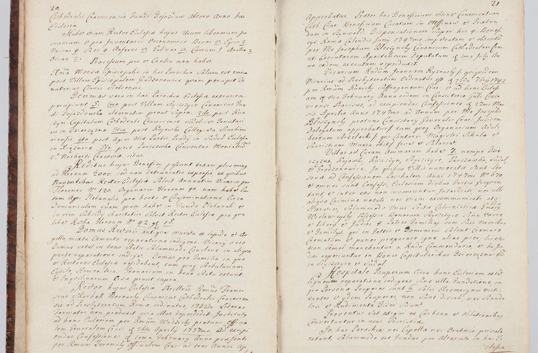 Zdjęcie nr 20 dla obiektu archiwalnego: Acta visitationis ecclesiarum in decanatu Sokolinensi et Kijensi ex commissione Cel. Principis R.D. Andrea Stanislai Kostka comitis in Załuskie Załuski, episcopi Cracoviensis, ducis Severiae, per Josephum Carolum Bleszyński, ecclesiarum cathedralis Cracoviensis et Insignis Collegiatae Sandomiriensis canonicum, expeditae diebus mensium Januarii et Februarii et Martii 1748 anno