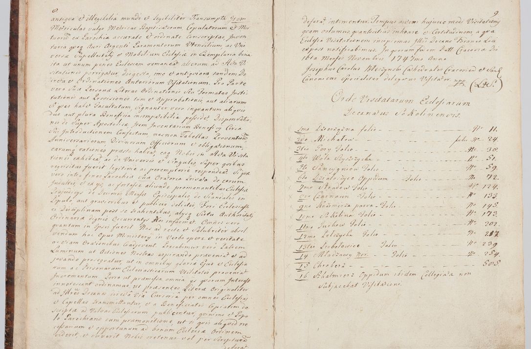 Zdjęcie nr 13 dla obiektu archiwalnego: Acta visitationis ecclesiarum in decanatu Sokolinensi et Kijensi ex commissione Cel. Principis R.D. Andrea Stanislai Kostka comitis in Załuskie Załuski, episcopi Cracoviensis, ducis Severiae, per Josephum Carolum Bleszyński, ecclesiarum cathedralis Cracoviensis et Insignis Collegiatae Sandomiriensis canonicum, expeditae diebus mensium Januarii et Februarii et Martii 1748 anno