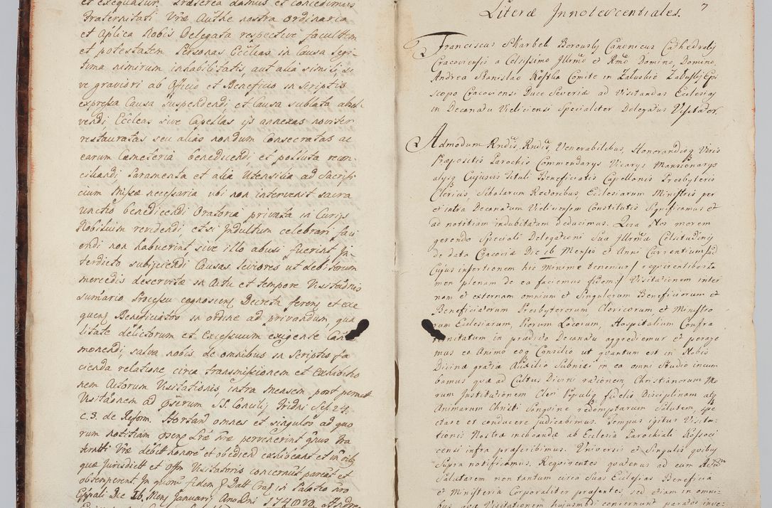 Zdjęcie nr 10 dla obiektu archiwalnego: Acta visitationis ecclesiarum in decanatu Wielicensi ex commissione Cel. Principis R.D. Andrea Stanislai Kostka comitis in Załuskie Załuski, episcopi Cracoviensis, ducis Severiae, per Franciscum Skarbek Borowski, canonicum cathedralem Cracoviensem, expeditae mense Septembri a.D. 1748