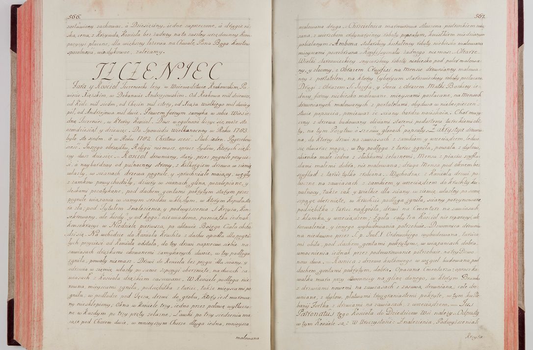 Zdjęcie nr 308 dla obiektu archiwalnego: Akta wizyty pod rządem dyecezyą J.O. Michała Jerzego Ciołka Xsiążęcia Poniatowskiego, biskupa płockiego, księcia pułtuskiego, koadiutora z całą jurysdykcją krakowksiego, xiążęcia siewierskiego, opata kommendataryusza czerwińskiego, dziekana warszawskiego, orderów Orła Białego i Świętego Stanisława kawalera, trzech dekanatów: proszowickiego, xiążnickiego i andrzejewskiego przez W.IMC.X Jacka Kochańskiego, kanonika sandomierskiego, plebana trojeckiego w roku 1783 odprawioney wypisane