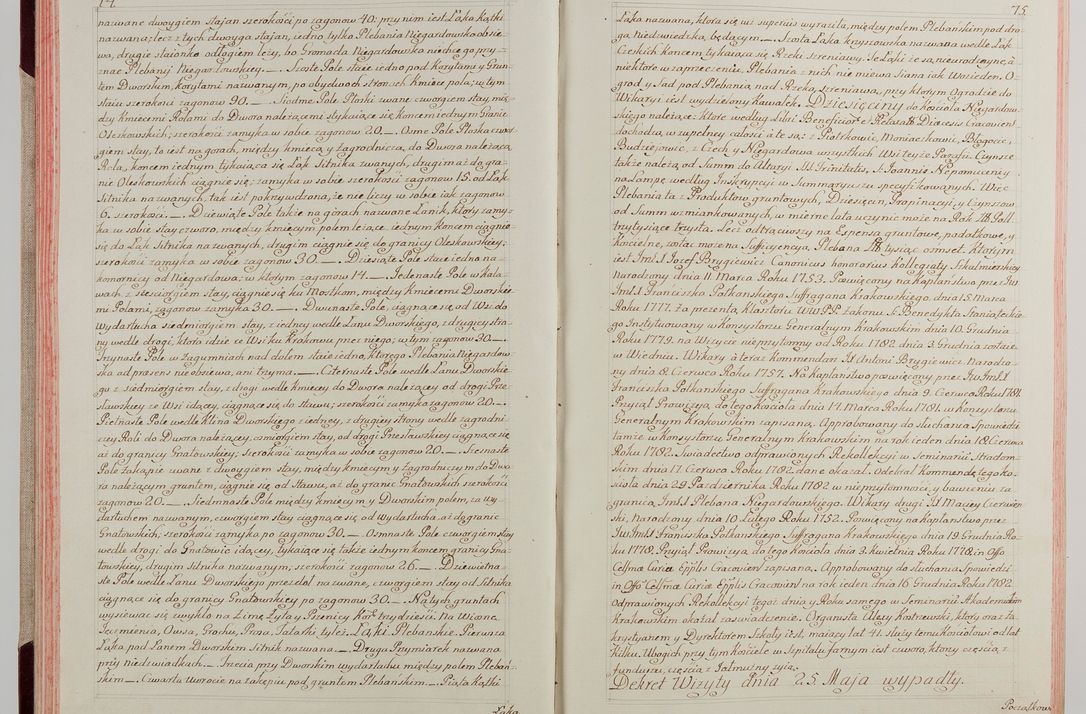Zdjęcie nr 48 dla obiektu archiwalnego: Akta wizyty pod rządem dyecezyą J.O. Michała Jerzego Ciołka Xsiążęcia Poniatowskiego, biskupa płockiego, księcia pułtuskiego, koadiutora z całą jurysdykcją krakowksiego, xiążęcia siewierskiego, opata kommendataryusza czerwińskiego, dziekana warszawskiego, orderów Orła Białego i Świętego Stanisława kawalera, trzech dekanatów: proszowickiego, xiążnickiego i andrzejewskiego przez W.IMC.X Jacka Kochańskiego, kanonika sandomierskiego, plebana trojeckiego w roku 1783 odprawioney wypisane