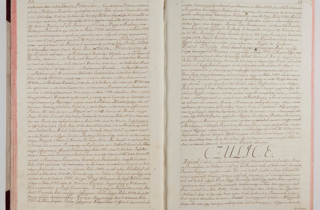 Zdjęcie nr 35 dla obiektu archiwalnego: Akta wizyty pod rządem dyecezyą J.O. Michała Jerzego Ciołka Xsiążęcia Poniatowskiego, biskupa płockiego, księcia pułtuskiego, koadiutora z całą jurysdykcją krakowksiego, xiążęcia siewierskiego, opata kommendataryusza czerwińskiego, dziekana warszawskiego, orderów Orła Białego i Świętego Stanisława kawalera, trzech dekanatów: proszowickiego, xiążnickiego i andrzejewskiego przez W.IMC.X Jacka Kochańskiego, kanonika sandomierskiego, plebana trojeckiego w roku 1783 odprawioney wypisane