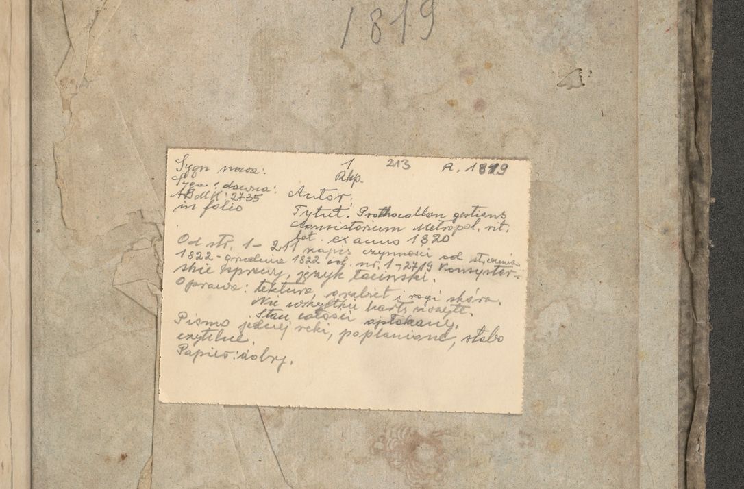 Zdjęcie nr 12 dla obiektu archiwalnego: Protocollon exhibitorum consistorii metropolitani Leopoliensis ex anno 1819