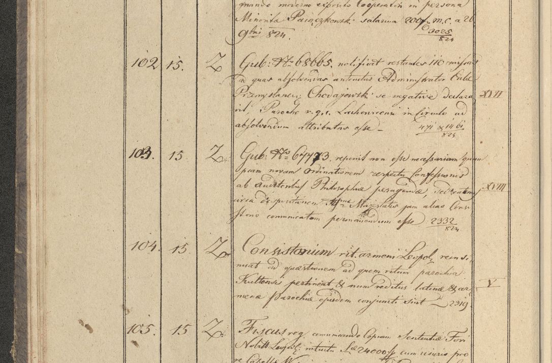 Zdjęcie nr 17 dla obiektu archiwalnego: Protocollon exhibitorum in Ecclesiasticis ex anno 1825