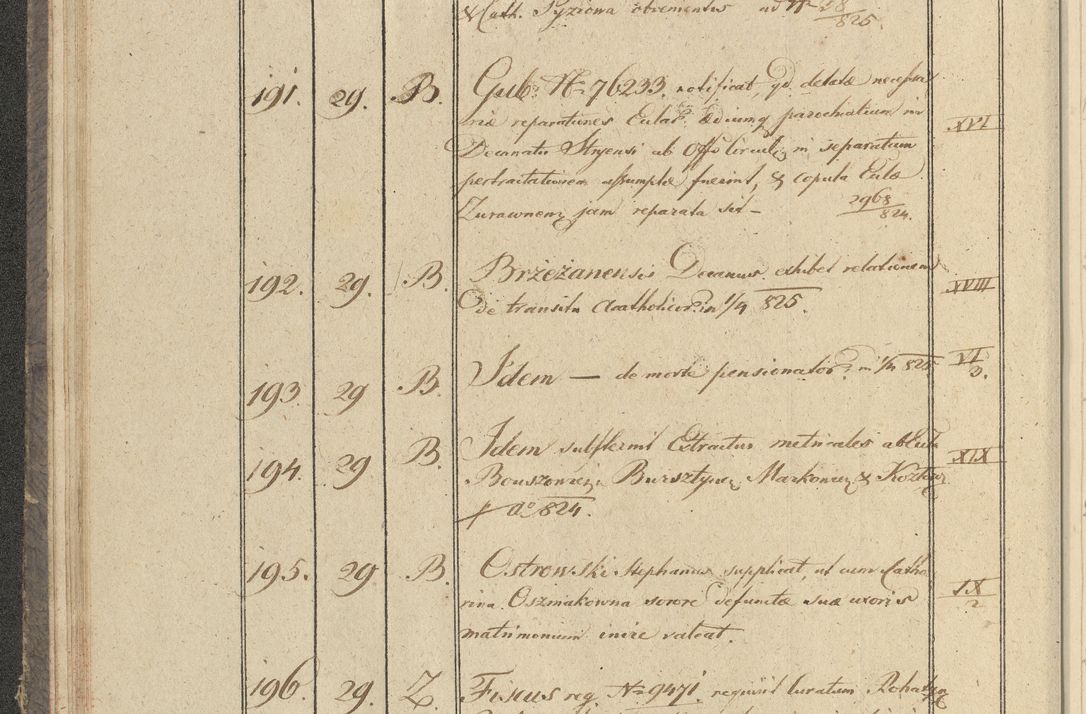 Zdjęcie nr 29 dla obiektu archiwalnego: Protocollon exhibitorum in Ecclesiasticis ex anno 1825