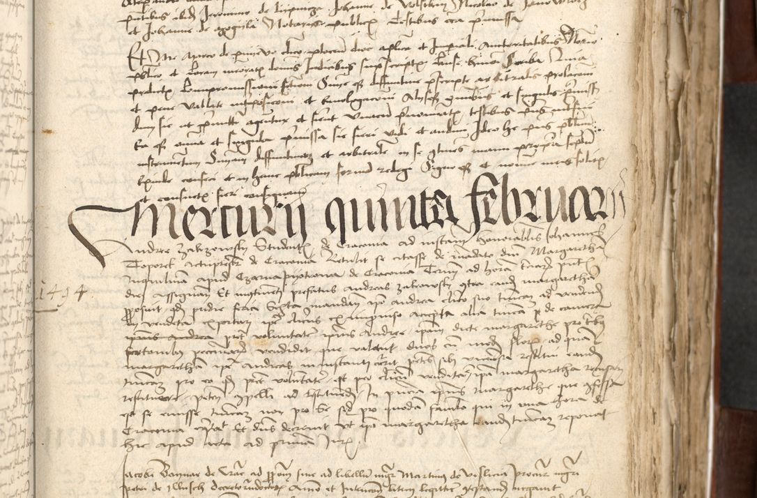 Zdjęcie nr 159 dla obiektu archiwalnego: Acta actoru[m coram venerabili viro] domino Joh[anne de Lathoschin, sacre] theologie [et decretorum] doctore [canonico et officiali Cracoviensi] generali [anno Domini millesimo] quadringen[tesimo nonagesimo tercio] indicione [XI, pontificatus sanctis]simi in Christo [patris domini nostri domini] Allexandri [divina providencia pape] sexti, anni [ipsius primo]