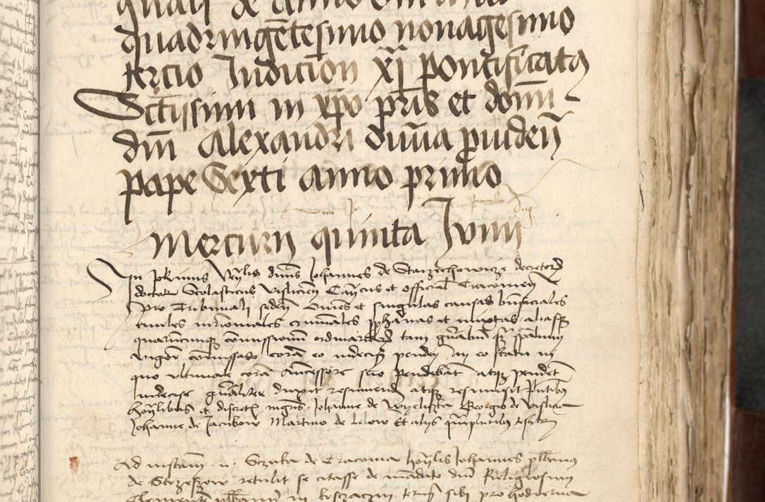 Zdjęcie nr 145 dla obiektu archiwalnego: Acta actoru[m coram venerabili viro] domino Joh[anne de Lathoschin, sacre] theologie [et decretorum] doctore [canonico et officiali Cracoviensi] generali [anno Domini millesimo] quadringen[tesimo nonagesimo tercio] indicione [XI, pontificatus sanctis]simi in Christo [patris domini nostri domini] Allexandri [divina providencia pape] sexti, anni [ipsius primo]