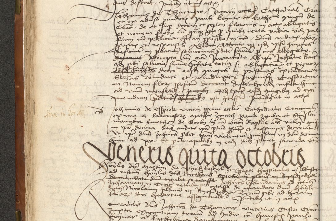 Zdjęcie nr 98 dla obiektu archiwalnego: Acta actoru[m coram venerabili viro] domino Joh[anne de Lathoschin, sacre] theologie [et decretorum] doctore [canonico et officiali Cracoviensi] generali [anno Domini millesimo] quadringen[tesimo nonagesimo tercio] indicione [XI, pontificatus sanctis]simi in Christo [patris domini nostri domini] Allexandri [divina providencia pape] sexti, anni [ipsius primo]