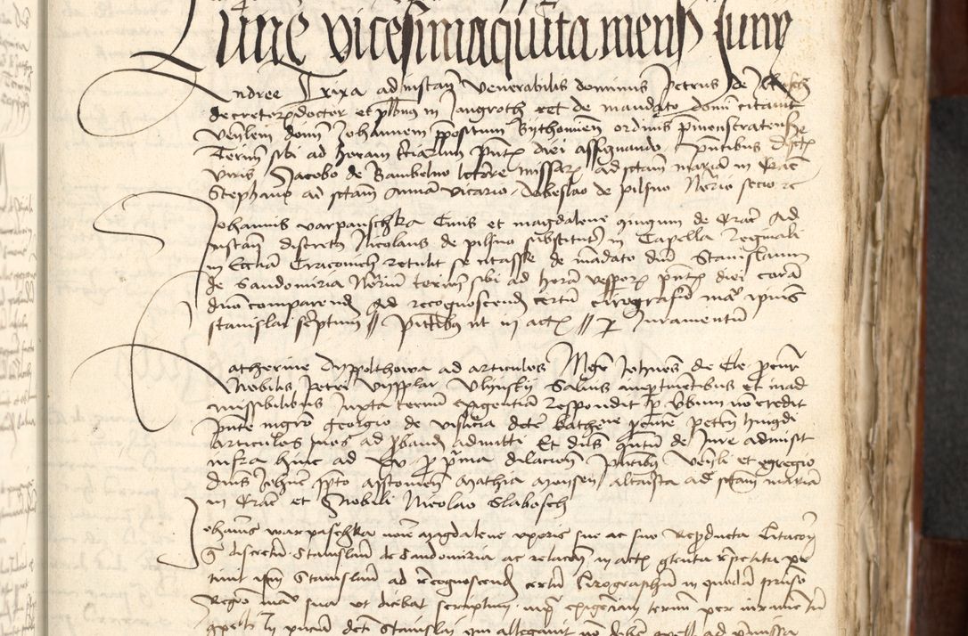 Zdjęcie nr 69 dla obiektu archiwalnego: Acta actoru[m coram venerabili viro] domino Joh[anne de Lathoschin, sacre] theologie [et decretorum] doctore [canonico et officiali Cracoviensi] generali [anno Domini millesimo] quadringen[tesimo nonagesimo tercio] indicione [XI, pontificatus sanctis]simi in Christo [patris domini nostri domini] Allexandri [divina providencia pape] sexti, anni [ipsius primo]