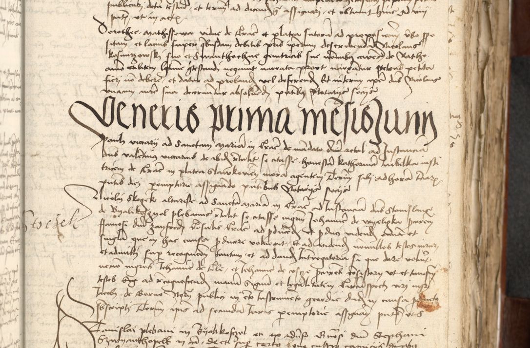 Zdjęcie nr 61 dla obiektu archiwalnego: Acta actoru[m coram venerabili viro] domino Joh[anne de Lathoschin, sacre] theologie [et decretorum] doctore [canonico et officiali Cracoviensi] generali [anno Domini millesimo] quadringen[tesimo nonagesimo tercio] indicione [XI, pontificatus sanctis]simi in Christo [patris domini nostri domini] Allexandri [divina providencia pape] sexti, anni [ipsius primo]