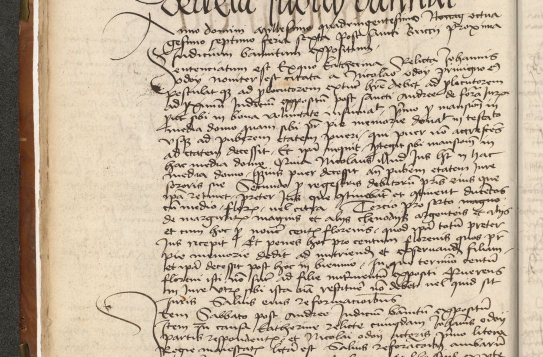 Zdjęcie nr 40 dla obiektu archiwalnego: Acta actoru[m coram venerabili viro] domino Joh[anne de Lathoschin, sacre] theologie [et decretorum] doctore [canonico et officiali Cracoviensi] generali [anno Domini millesimo] quadringen[tesimo nonagesimo tercio] indicione [XI, pontificatus sanctis]simi in Christo [patris domini nostri domini] Allexandri [divina providencia pape] sexti, anni [ipsius primo]