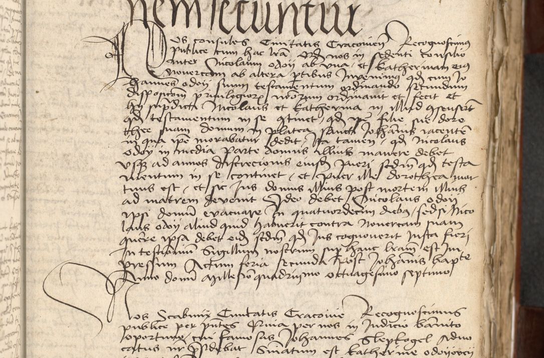 Zdjęcie nr 39 dla obiektu archiwalnego: Acta actoru[m coram venerabili viro] domino Joh[anne de Lathoschin, sacre] theologie [et decretorum] doctore [canonico et officiali Cracoviensi] generali [anno Domini millesimo] quadringen[tesimo nonagesimo tercio] indicione [XI, pontificatus sanctis]simi in Christo [patris domini nostri domini] Allexandri [divina providencia pape] sexti, anni [ipsius primo]