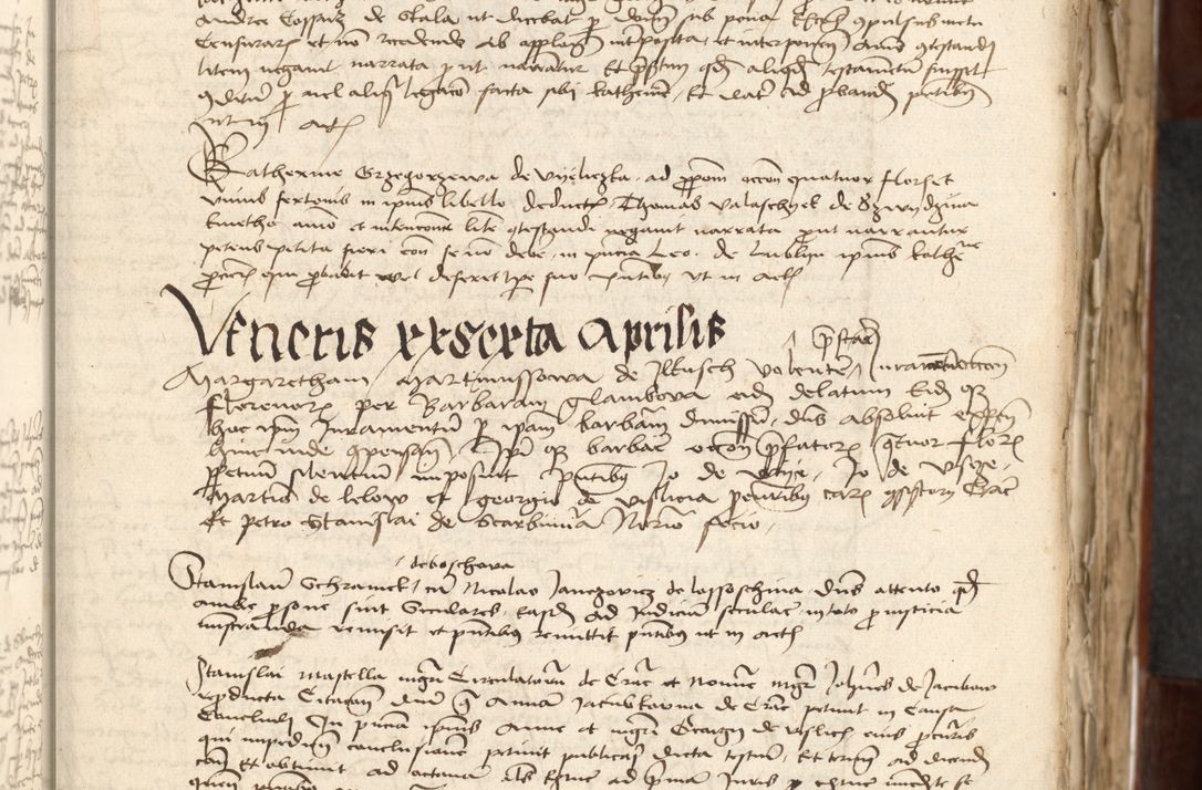 Zdjęcie nr 37 dla obiektu archiwalnego: Acta actoru[m coram venerabili viro] domino Joh[anne de Lathoschin, sacre] theologie [et decretorum] doctore [canonico et officiali Cracoviensi] generali [anno Domini millesimo] quadringen[tesimo nonagesimo tercio] indicione [XI, pontificatus sanctis]simi in Christo [patris domini nostri domini] Allexandri [divina providencia pape] sexti, anni [ipsius primo]