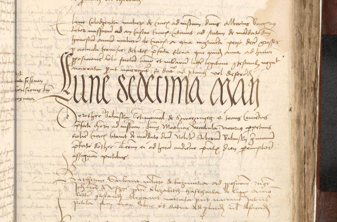 Zdjęcie nr 399 dla obiektu archiwalnego: Acta actoru[m coram venerabili viro] domino Joh[anne de Lathoschin, sacre] theologie [et decretorum] doctore [canonico et officiali Cracoviensi] generali [anno Domini millesimo] quadringen[tesimo nonagesimo tercio] indicione [XI, pontificatus sanctis]simi in Christo [patris domini nostri domini] Allexandri [divina providencia pape] sexti, anni [ipsius primo]