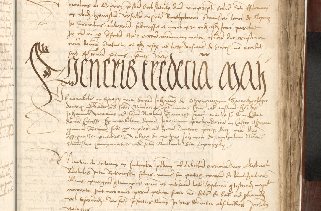 Zdjęcie nr 397 dla obiektu archiwalnego: Acta actoru[m coram venerabili viro] domino Joh[anne de Lathoschin, sacre] theologie [et decretorum] doctore [canonico et officiali Cracoviensi] generali [anno Domini millesimo] quadringen[tesimo nonagesimo tercio] indicione [XI, pontificatus sanctis]simi in Christo [patris domini nostri domini] Allexandri [divina providencia pape] sexti, anni [ipsius primo]