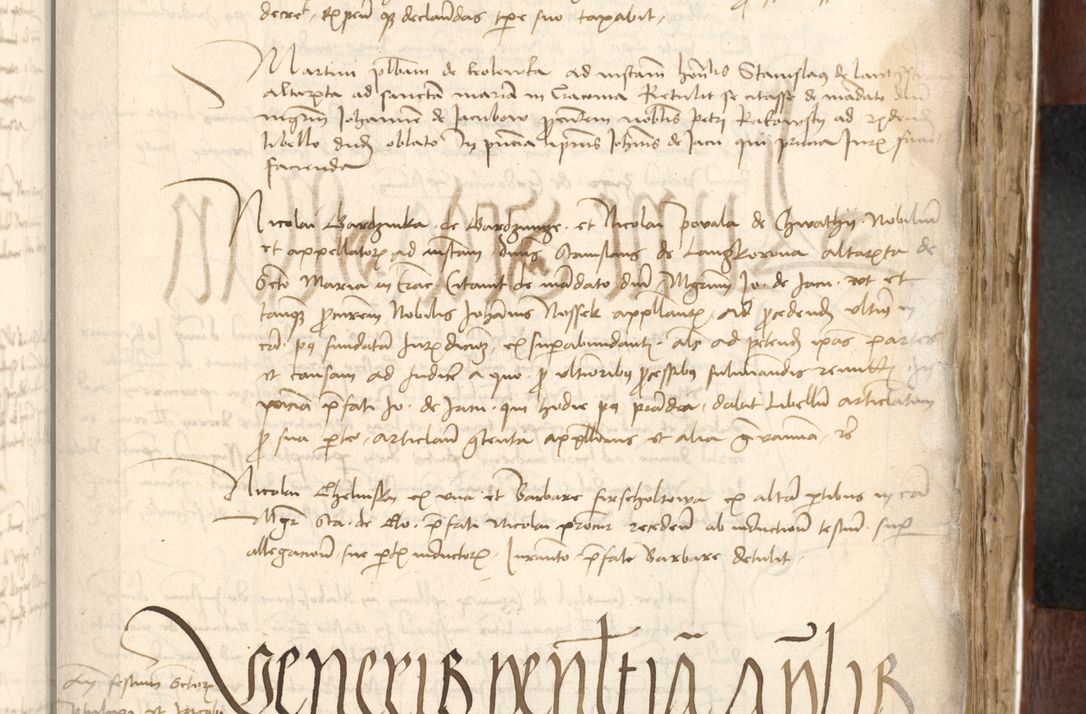 Zdjęcie nr 391 dla obiektu archiwalnego: Acta actoru[m coram venerabili viro] domino Joh[anne de Lathoschin, sacre] theologie [et decretorum] doctore [canonico et officiali Cracoviensi] generali [anno Domini millesimo] quadringen[tesimo nonagesimo tercio] indicione [XI, pontificatus sanctis]simi in Christo [patris domini nostri domini] Allexandri [divina providencia pape] sexti, anni [ipsius primo]