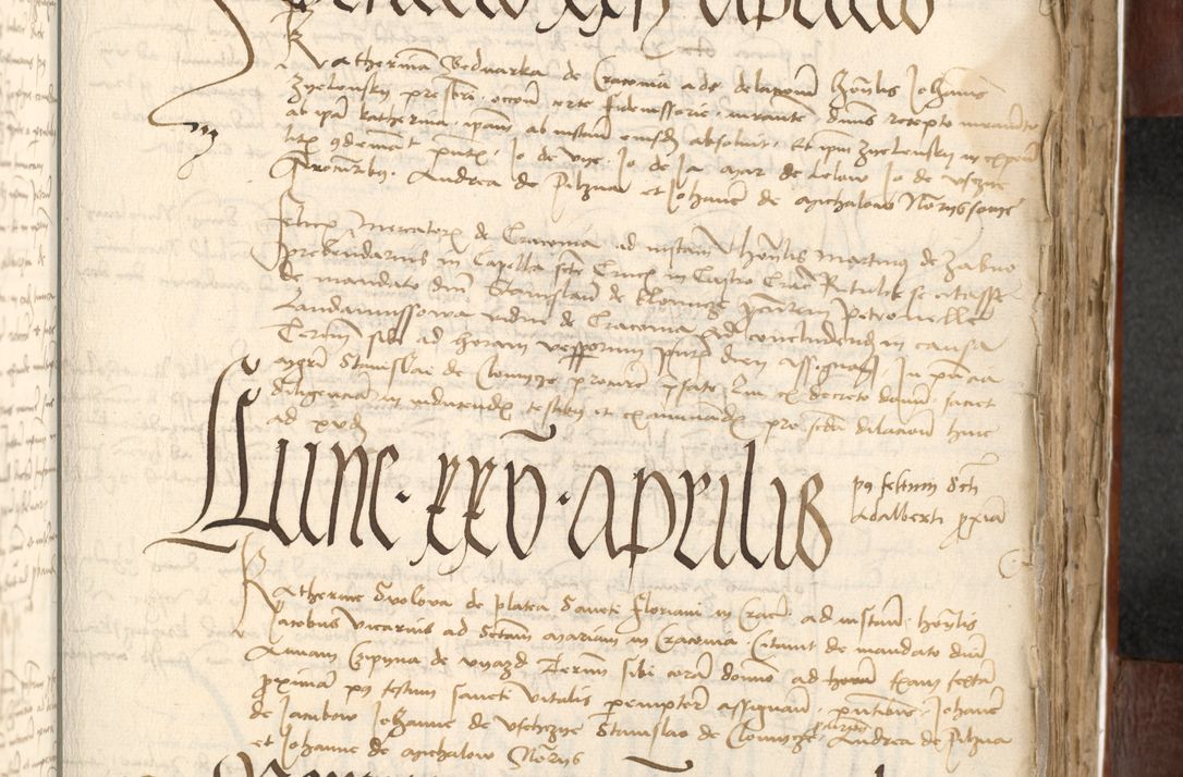 Zdjęcie nr 389 dla obiektu archiwalnego: Acta actoru[m coram venerabili viro] domino Joh[anne de Lathoschin, sacre] theologie [et decretorum] doctore [canonico et officiali Cracoviensi] generali [anno Domini millesimo] quadringen[tesimo nonagesimo tercio] indicione [XI, pontificatus sanctis]simi in Christo [patris domini nostri domini] Allexandri [divina providencia pape] sexti, anni [ipsius primo]