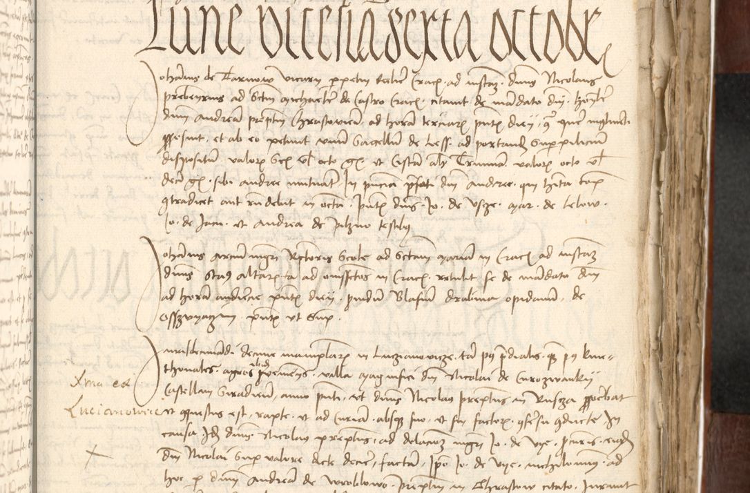 Zdjęcie nr 335 dla obiektu archiwalnego: Acta actoru[m coram venerabili viro] domino Joh[anne de Lathoschin, sacre] theologie [et decretorum] doctore [canonico et officiali Cracoviensi] generali [anno Domini millesimo] quadringen[tesimo nonagesimo tercio] indicione [XI, pontificatus sanctis]simi in Christo [patris domini nostri domini] Allexandri [divina providencia pape] sexti, anni [ipsius primo]
