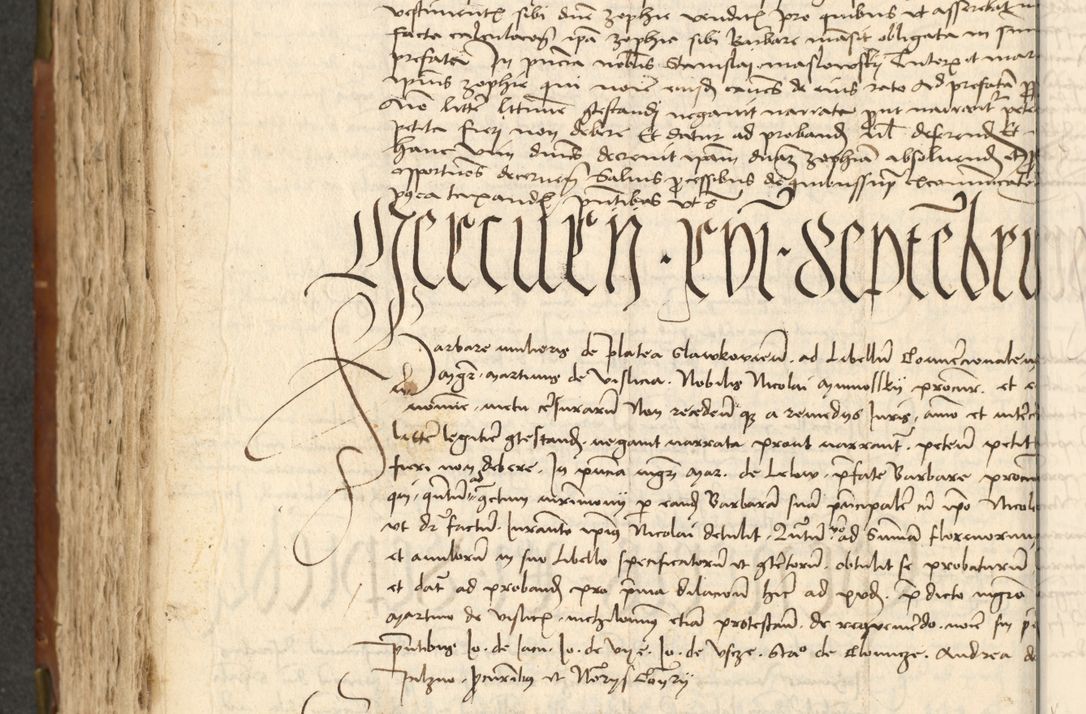Zdjęcie nr 318 dla obiektu archiwalnego: Acta actoru[m coram venerabili viro] domino Joh[anne de Lathoschin, sacre] theologie [et decretorum] doctore [canonico et officiali Cracoviensi] generali [anno Domini millesimo] quadringen[tesimo nonagesimo tercio] indicione [XI, pontificatus sanctis]simi in Christo [patris domini nostri domini] Allexandri [divina providencia pape] sexti, anni [ipsius primo]