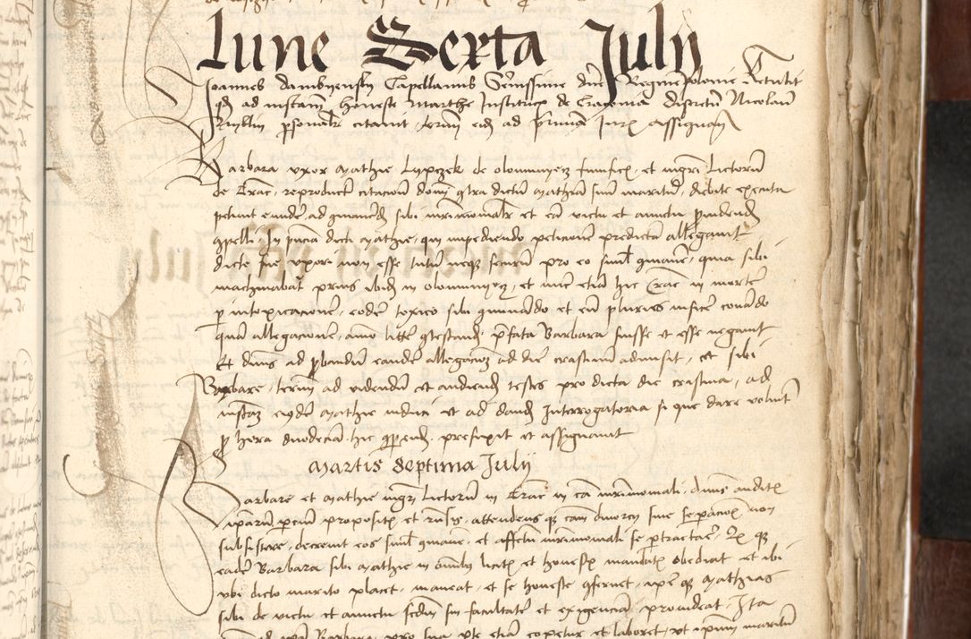 Zdjęcie nr 303 dla obiektu archiwalnego: Acta actoru[m coram venerabili viro] domino Joh[anne de Lathoschin, sacre] theologie [et decretorum] doctore [canonico et officiali Cracoviensi] generali [anno Domini millesimo] quadringen[tesimo nonagesimo tercio] indicione [XI, pontificatus sanctis]simi in Christo [patris domini nostri domini] Allexandri [divina providencia pape] sexti, anni [ipsius primo]