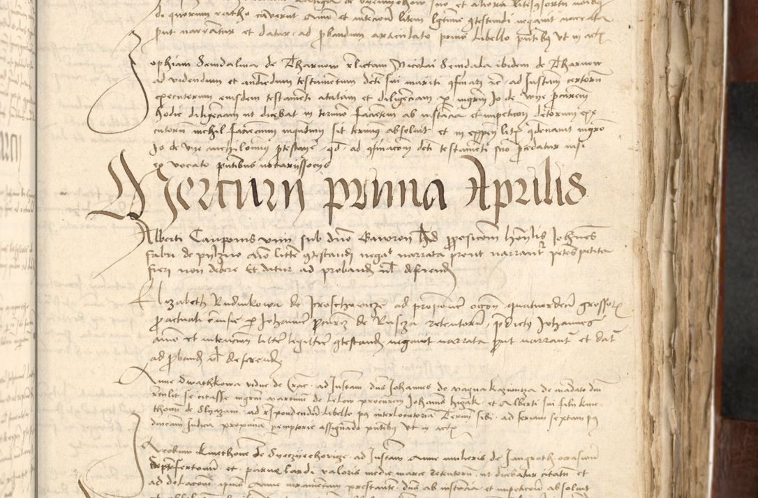 Zdjęcie nr 267 dla obiektu archiwalnego: Acta actoru[m coram venerabili viro] domino Joh[anne de Lathoschin, sacre] theologie [et decretorum] doctore [canonico et officiali Cracoviensi] generali [anno Domini millesimo] quadringen[tesimo nonagesimo tercio] indicione [XI, pontificatus sanctis]simi in Christo [patris domini nostri domini] Allexandri [divina providencia pape] sexti, anni [ipsius primo]