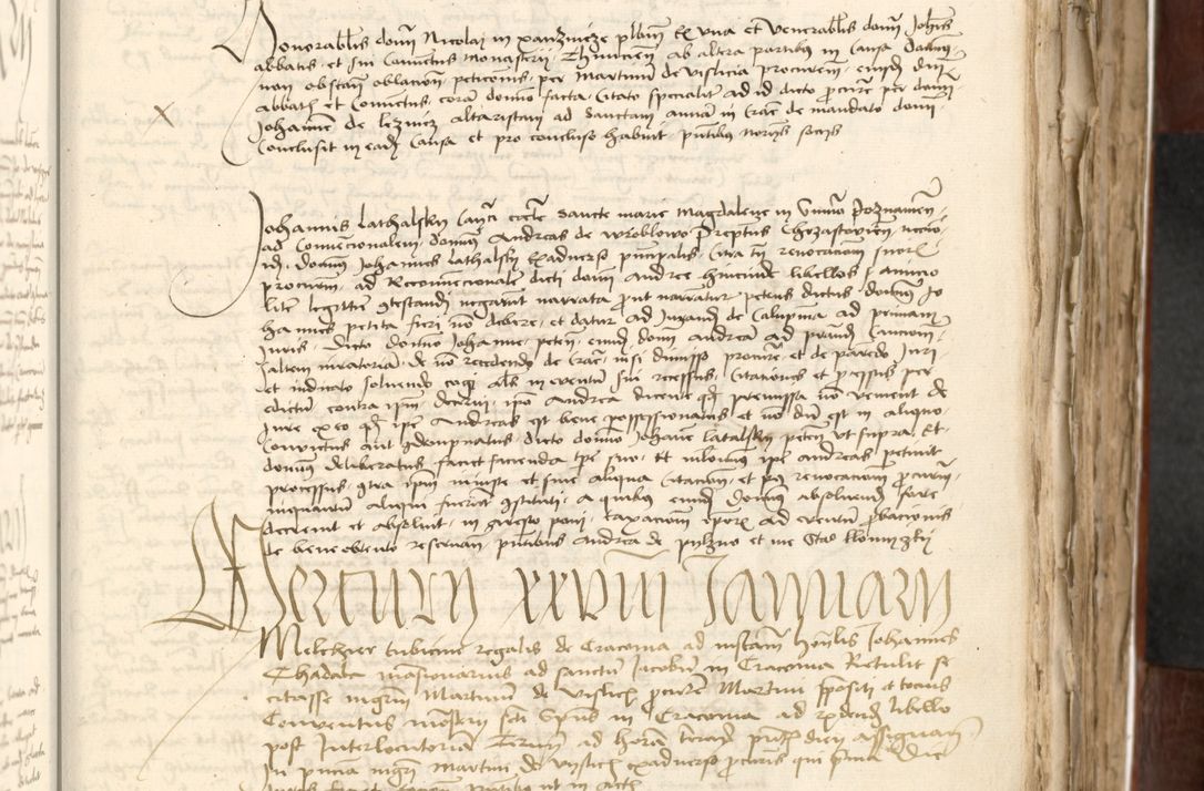Zdjęcie nr 247 dla obiektu archiwalnego: Acta actoru[m coram venerabili viro] domino Joh[anne de Lathoschin, sacre] theologie [et decretorum] doctore [canonico et officiali Cracoviensi] generali [anno Domini millesimo] quadringen[tesimo nonagesimo tercio] indicione [XI, pontificatus sanctis]simi in Christo [patris domini nostri domini] Allexandri [divina providencia pape] sexti, anni [ipsius primo]