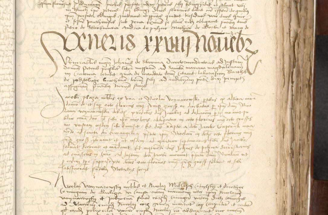 Zdjęcie nr 229 dla obiektu archiwalnego: Acta actoru[m coram venerabili viro] domino Joh[anne de Lathoschin, sacre] theologie [et decretorum] doctore [canonico et officiali Cracoviensi] generali [anno Domini millesimo] quadringen[tesimo nonagesimo tercio] indicione [XI, pontificatus sanctis]simi in Christo [patris domini nostri domini] Allexandri [divina providencia pape] sexti, anni [ipsius primo]