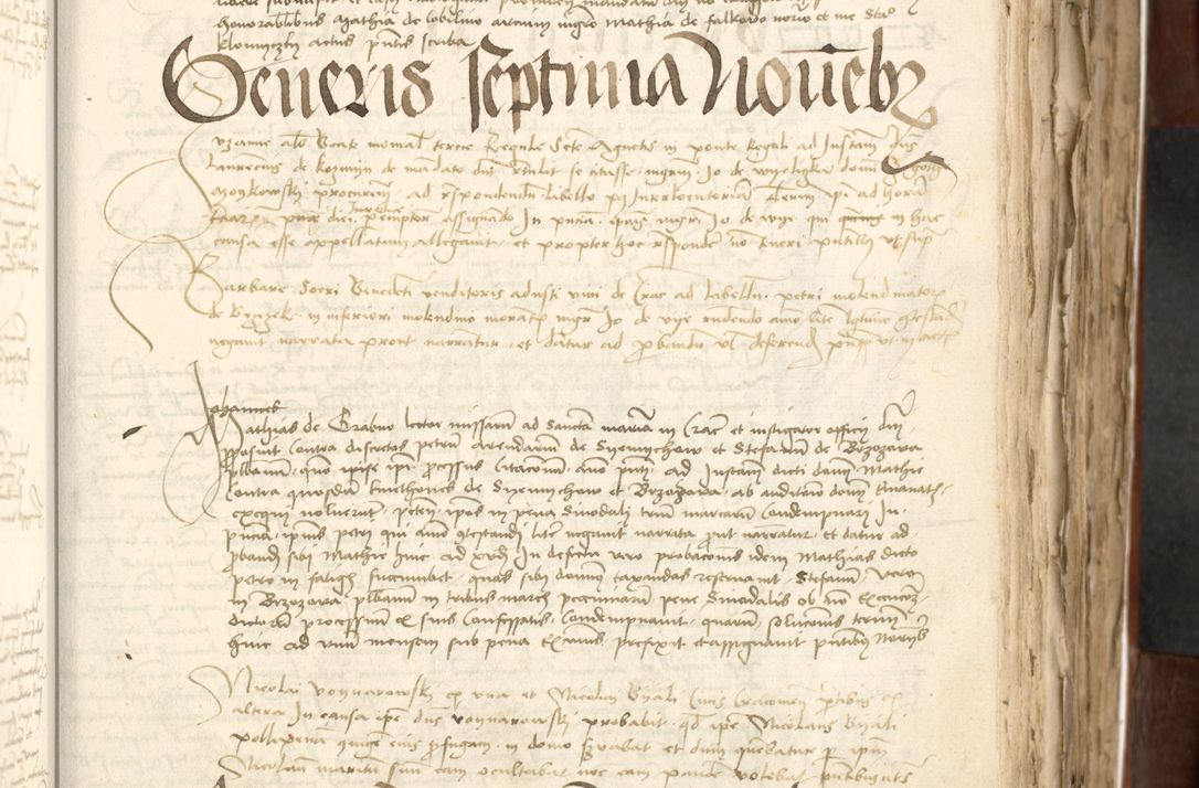 Zdjęcie nr 221 dla obiektu archiwalnego: Acta actoru[m coram venerabili viro] domino Joh[anne de Lathoschin, sacre] theologie [et decretorum] doctore [canonico et officiali Cracoviensi] generali [anno Domini millesimo] quadringen[tesimo nonagesimo tercio] indicione [XI, pontificatus sanctis]simi in Christo [patris domini nostri domini] Allexandri [divina providencia pape] sexti, anni [ipsius primo]