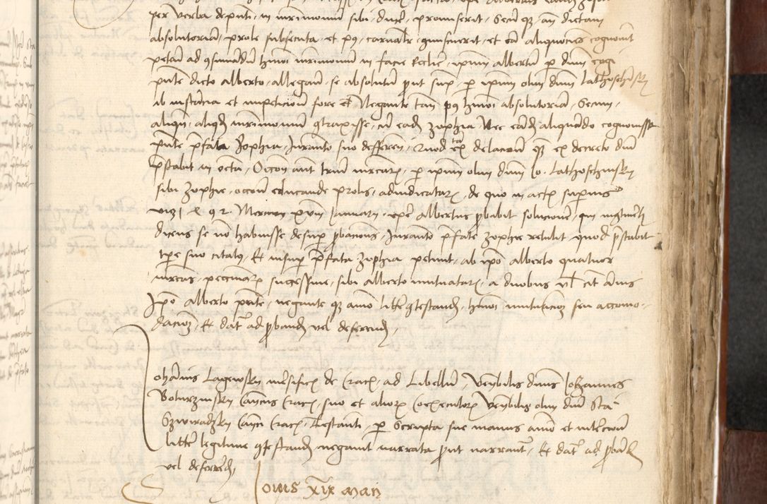 Zdjęcie nr 403 dla obiektu archiwalnego: Acta actoru[m coram venerabili viro] domino Joh[anne de Lathoschin, sacre] theologie [et decretorum] doctore [canonico et officiali Cracoviensi] generali [anno Domini millesimo] quadringen[tesimo nonagesimo tercio] indicione [XI, pontificatus sanctis]simi in Christo [patris domini nostri domini] Allexandri [divina providencia pape] sexti, anni [ipsius primo]