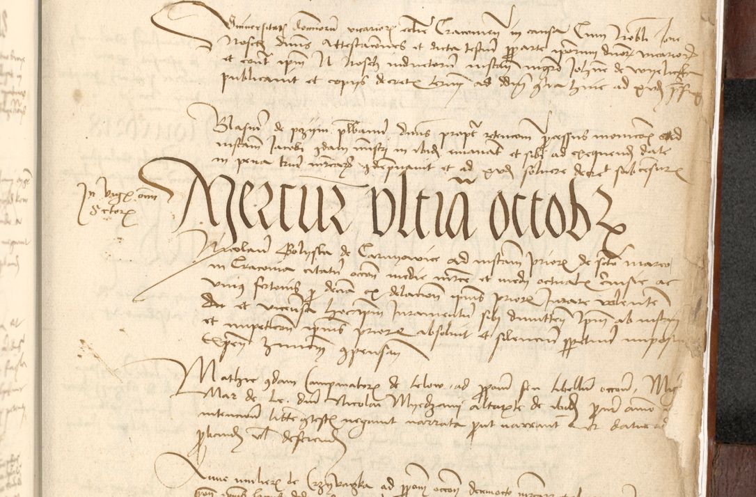 Zdjęcie nr 587 dla obiektu archiwalnego: Acta actoru[m coram venerabili viro] domino Joh[anne de Lathoschin, sacre] theologie [et decretorum] doctore [canonico et officiali Cracoviensi] generali [anno Domini millesimo] quadringen[tesimo nonagesimo tercio] indicione [XI, pontificatus sanctis]simi in Christo [patris domini nostri domini] Allexandri [divina providencia pape] sexti, anni [ipsius primo]