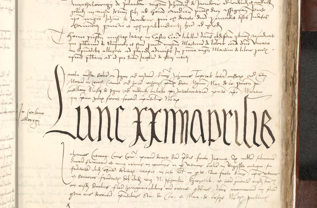 Zdjęcie nr 511 dla obiektu archiwalnego: Acta actoru[m coram venerabili viro] domino Joh[anne de Lathoschin, sacre] theologie [et decretorum] doctore [canonico et officiali Cracoviensi] generali [anno Domini millesimo] quadringen[tesimo nonagesimo tercio] indicione [XI, pontificatus sanctis]simi in Christo [patris domini nostri domini] Allexandri [divina providencia pape] sexti, anni [ipsius primo]