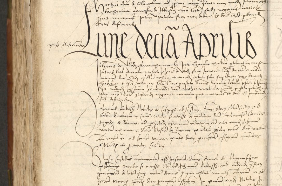 Zdjęcie nr 502 dla obiektu archiwalnego: Acta actoru[m coram venerabili viro] domino Joh[anne de Lathoschin, sacre] theologie [et decretorum] doctore [canonico et officiali Cracoviensi] generali [anno Domini millesimo] quadringen[tesimo nonagesimo tercio] indicione [XI, pontificatus sanctis]simi in Christo [patris domini nostri domini] Allexandri [divina providencia pape] sexti, anni [ipsius primo]