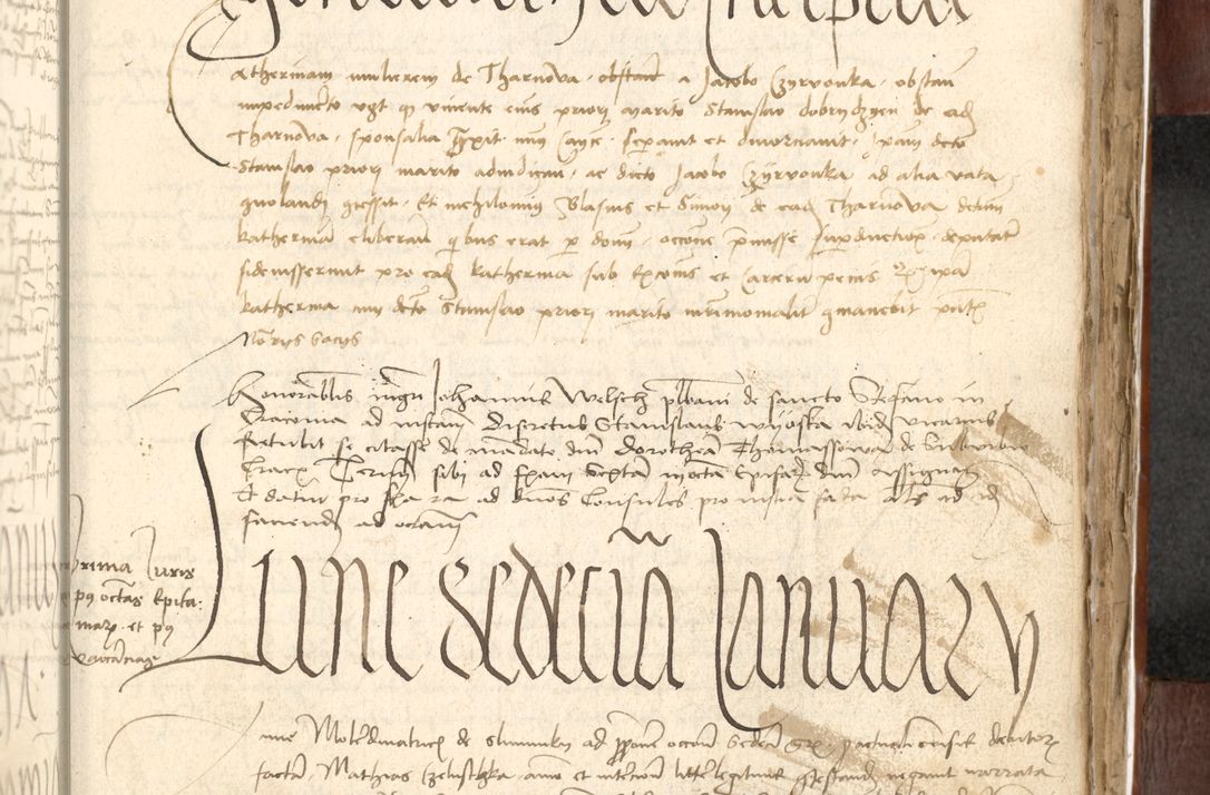 Zdjęcie nr 457 dla obiektu archiwalnego: Acta actoru[m coram venerabili viro] domino Joh[anne de Lathoschin, sacre] theologie [et decretorum] doctore [canonico et officiali Cracoviensi] generali [anno Domini millesimo] quadringen[tesimo nonagesimo tercio] indicione [XI, pontificatus sanctis]simi in Christo [patris domini nostri domini] Allexandri [divina providencia pape] sexti, anni [ipsius primo]