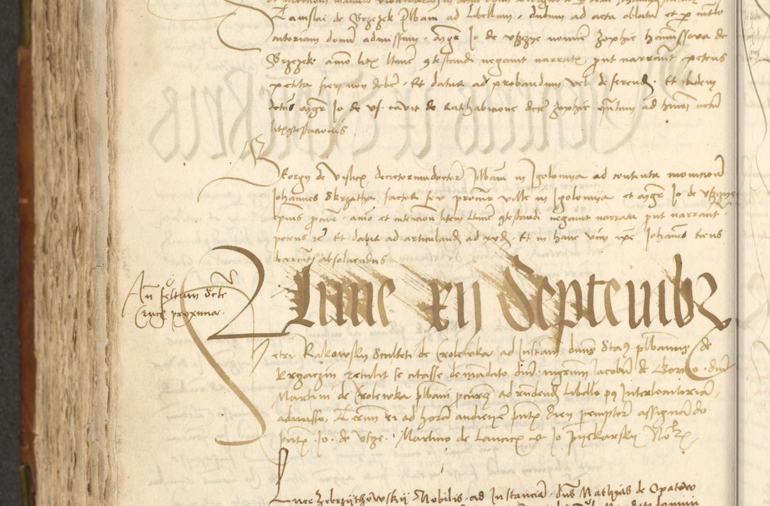 Zdjęcie nr 420 dla obiektu archiwalnego: Acta actoru[m coram venerabili viro] domino Joh[anne de Lathoschin, sacre] theologie [et decretorum] doctore [canonico et officiali Cracoviensi] generali [anno Domini millesimo] quadringen[tesimo nonagesimo tercio] indicione [XI, pontificatus sanctis]simi in Christo [patris domini nostri domini] Allexandri [divina providencia pape] sexti, anni [ipsius primo]