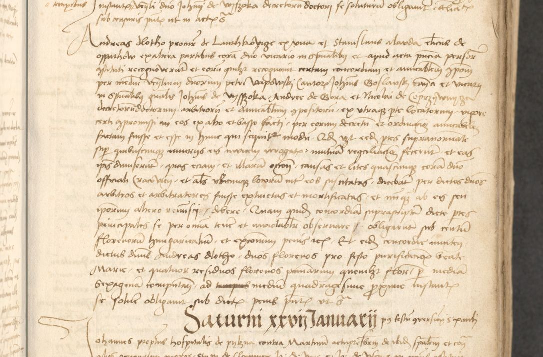 Zdjęcie nr 16 dla obiektu archiwalnego: Acta causarum coram venerendo patre domino Johanne de Goslaw canonico, vicario in spiritualibus generali Cracoviensi ad annum millesimum quadringentesimum nonagesimum octavum, indicione prima, pontificatus sanctissimi domini nostri domini Allexandri pape sexti, anno ipsius sexto