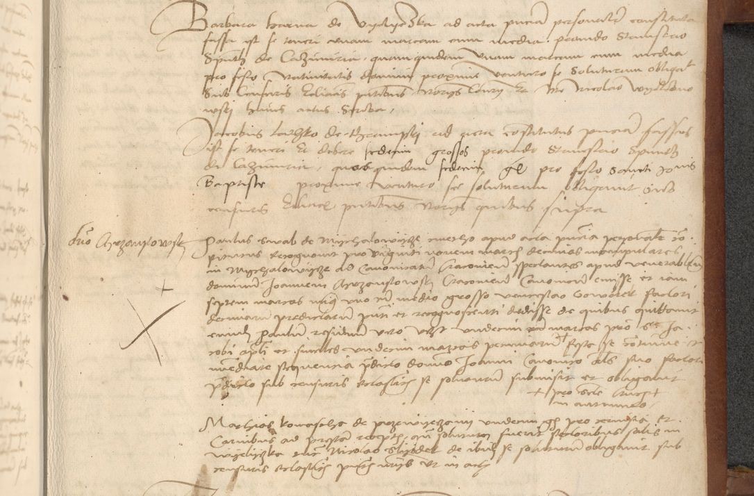 Zdjęcie nr 429 dla obiektu archiwalnego: [Acta] obligationum coram reverendo patre domino Thoma Rosnowsky canonico et offi[ciali C]racoviensi generali [a]d annum Domini 1514, [ind]itione secunda, pontificatus sanctissimi in Christo patris domini nostro domini Leonis divina providencia pape decimi moderni. Anno sue sanctitatis aduc ad 19 Marcii [...] primo secundis fatibus et felici sidere suum per manu Bronislaidis telluris Ursonici recipiunt et dii faveant ceptis