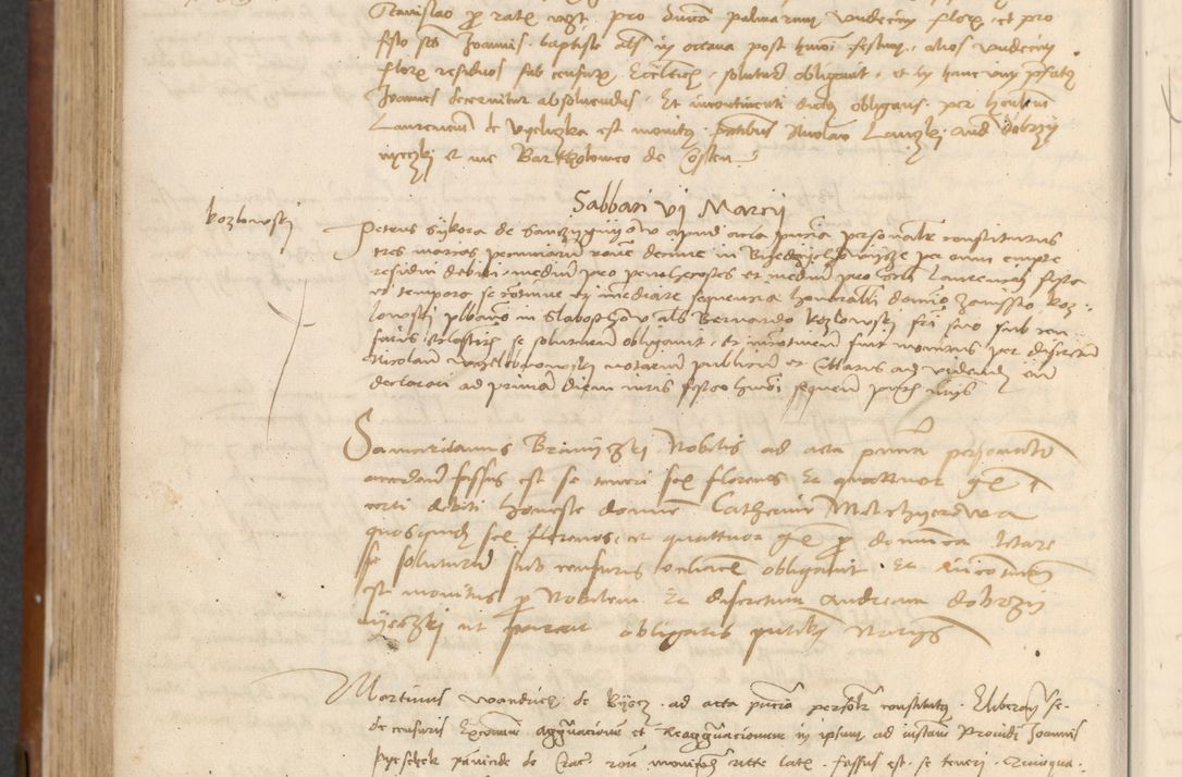 Zdjęcie nr 422 dla obiektu archiwalnego: [Acta] obligationum coram reverendo patre domino Thoma Rosnowsky canonico et offi[ciali C]racoviensi generali [a]d annum Domini 1514, [ind]itione secunda, pontificatus sanctissimi in Christo patris domini nostro domini Leonis divina providencia pape decimi moderni. Anno sue sanctitatis aduc ad 19 Marcii [...] primo secundis fatibus et felici sidere suum per manu Bronislaidis telluris Ursonici recipiunt et dii faveant ceptis