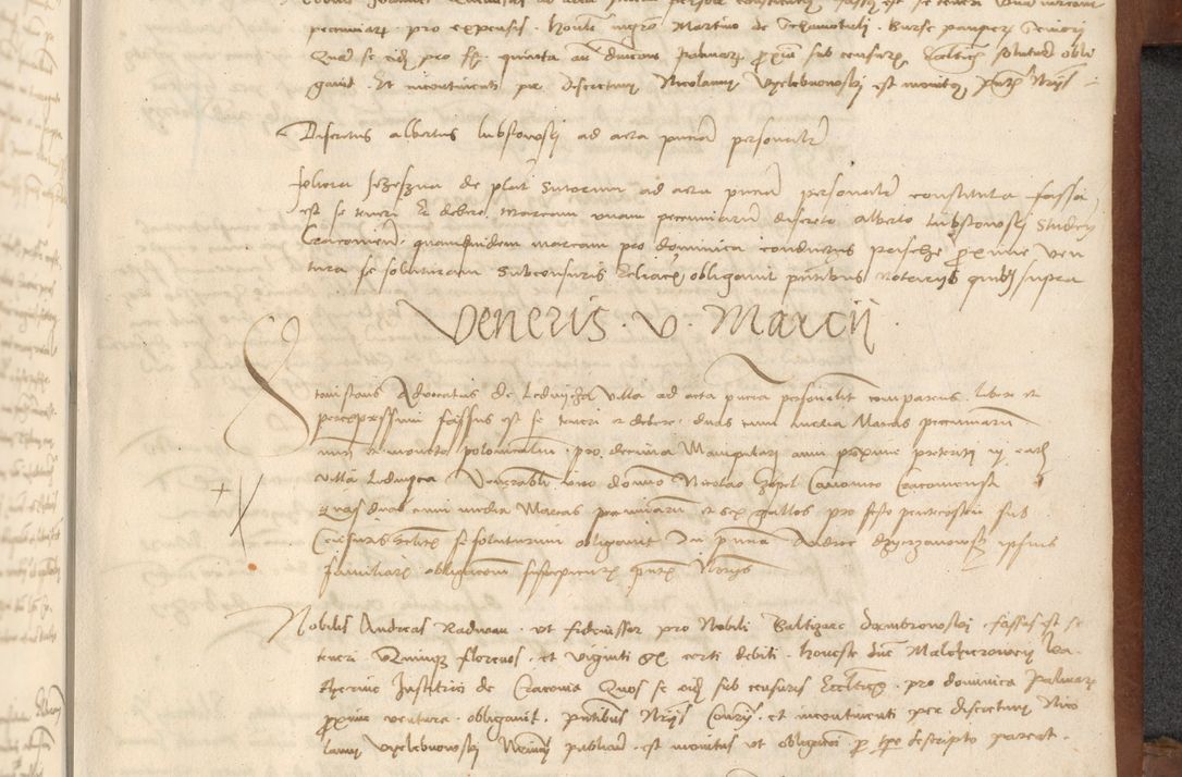 Zdjęcie nr 421 dla obiektu archiwalnego: [Acta] obligationum coram reverendo patre domino Thoma Rosnowsky canonico et offi[ciali C]racoviensi generali [a]d annum Domini 1514, [ind]itione secunda, pontificatus sanctissimi in Christo patris domini nostro domini Leonis divina providencia pape decimi moderni. Anno sue sanctitatis aduc ad 19 Marcii [...] primo secundis fatibus et felici sidere suum per manu Bronislaidis telluris Ursonici recipiunt et dii faveant ceptis