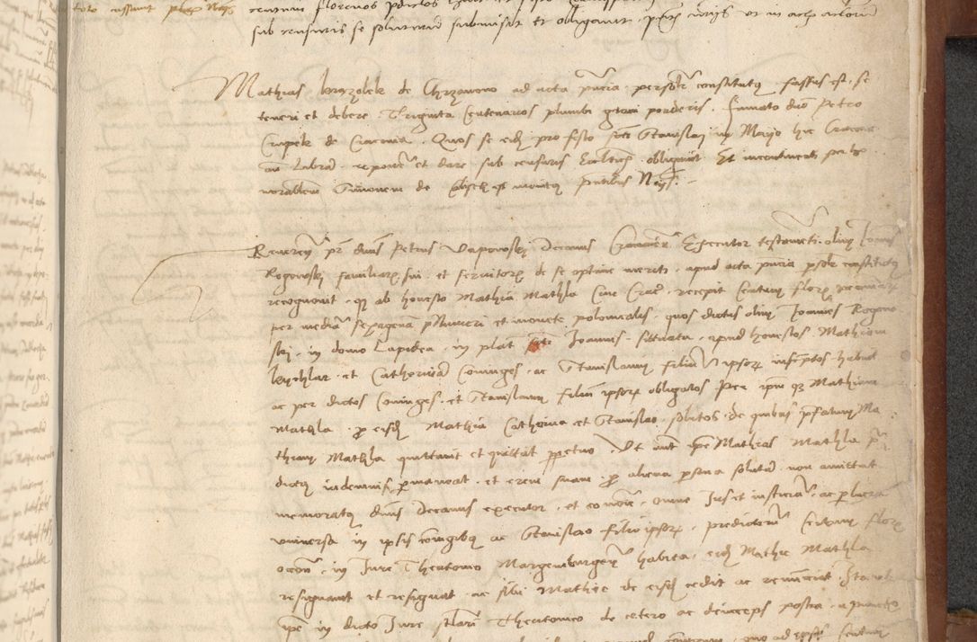 Zdjęcie nr 415 dla obiektu archiwalnego: [Acta] obligationum coram reverendo patre domino Thoma Rosnowsky canonico et offi[ciali C]racoviensi generali [a]d annum Domini 1514, [ind]itione secunda, pontificatus sanctissimi in Christo patris domini nostro domini Leonis divina providencia pape decimi moderni. Anno sue sanctitatis aduc ad 19 Marcii [...] primo secundis fatibus et felici sidere suum per manu Bronislaidis telluris Ursonici recipiunt et dii faveant ceptis
