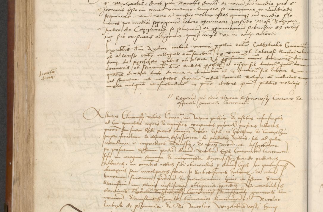 Zdjęcie nr 412 dla obiektu archiwalnego: [Acta] obligationum coram reverendo patre domino Thoma Rosnowsky canonico et offi[ciali C]racoviensi generali [a]d annum Domini 1514, [ind]itione secunda, pontificatus sanctissimi in Christo patris domini nostro domini Leonis divina providencia pape decimi moderni. Anno sue sanctitatis aduc ad 19 Marcii [...] primo secundis fatibus et felici sidere suum per manu Bronislaidis telluris Ursonici recipiunt et dii faveant ceptis