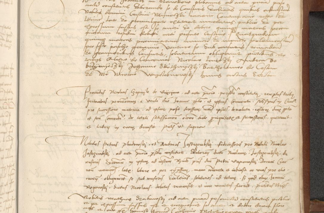 Zdjęcie nr 409 dla obiektu archiwalnego: [Acta] obligationum coram reverendo patre domino Thoma Rosnowsky canonico et offi[ciali C]racoviensi generali [a]d annum Domini 1514, [ind]itione secunda, pontificatus sanctissimi in Christo patris domini nostro domini Leonis divina providencia pape decimi moderni. Anno sue sanctitatis aduc ad 19 Marcii [...] primo secundis fatibus et felici sidere suum per manu Bronislaidis telluris Ursonici recipiunt et dii faveant ceptis