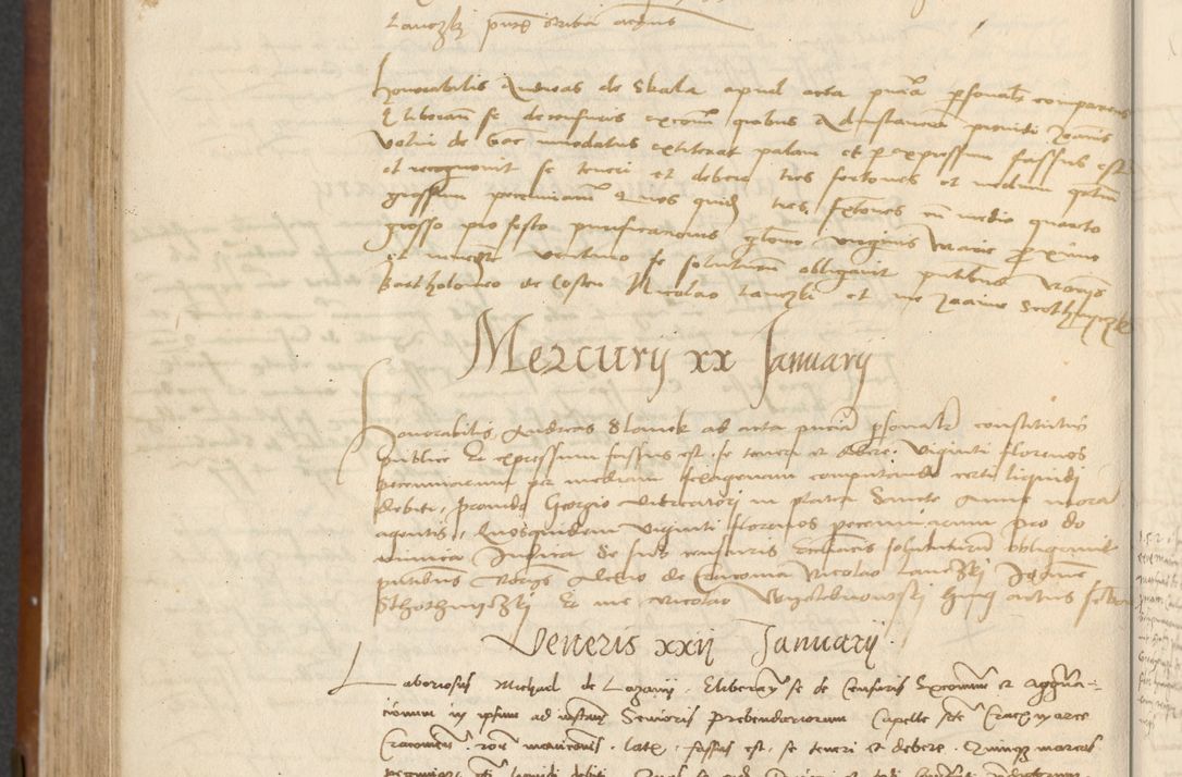 Zdjęcie nr 406 dla obiektu archiwalnego: [Acta] obligationum coram reverendo patre domino Thoma Rosnowsky canonico et offi[ciali C]racoviensi generali [a]d annum Domini 1514, [ind]itione secunda, pontificatus sanctissimi in Christo patris domini nostro domini Leonis divina providencia pape decimi moderni. Anno sue sanctitatis aduc ad 19 Marcii [...] primo secundis fatibus et felici sidere suum per manu Bronislaidis telluris Ursonici recipiunt et dii faveant ceptis