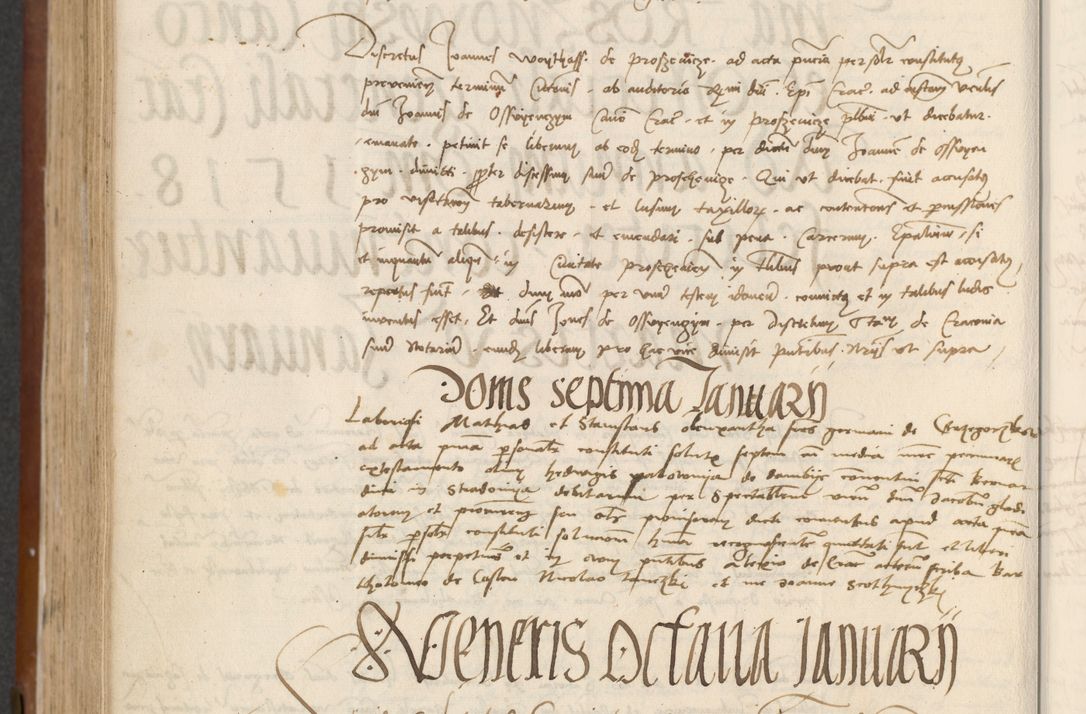 Zdjęcie nr 402 dla obiektu archiwalnego: [Acta] obligationum coram reverendo patre domino Thoma Rosnowsky canonico et offi[ciali C]racoviensi generali [a]d annum Domini 1514, [ind]itione secunda, pontificatus sanctissimi in Christo patris domini nostro domini Leonis divina providencia pape decimi moderni. Anno sue sanctitatis aduc ad 19 Marcii [...] primo secundis fatibus et felici sidere suum per manu Bronislaidis telluris Ursonici recipiunt et dii faveant ceptis